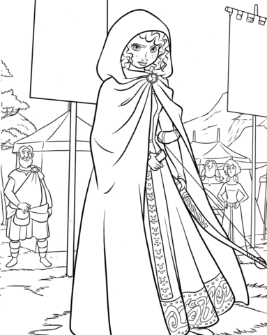 Princess Merida On A Highland Games Coloring Page